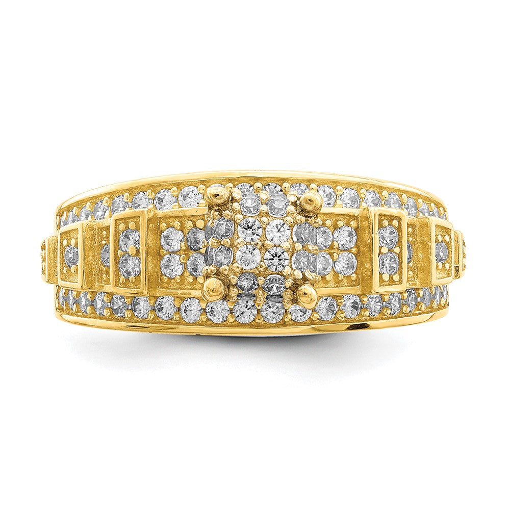 10K Gelbgold Zirkonia Micropave Ring (size 7 Nur)