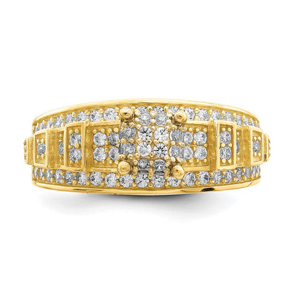 10K Gelbgold Zirkonia Micropave Ring (size 7 Nur)