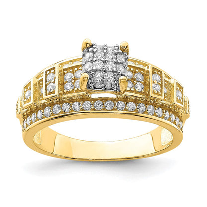 10K Gelbgold Zirkonia Micropave Ring (size 7 Nur)