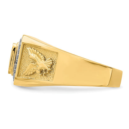 10K Gelbgold Herren Zirkonia Adler Ring (size 10.5 Nur)