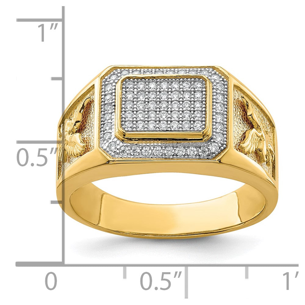 10K Gelbgold Herren Zirkonia Adler Ring (size 10.5 Nur)