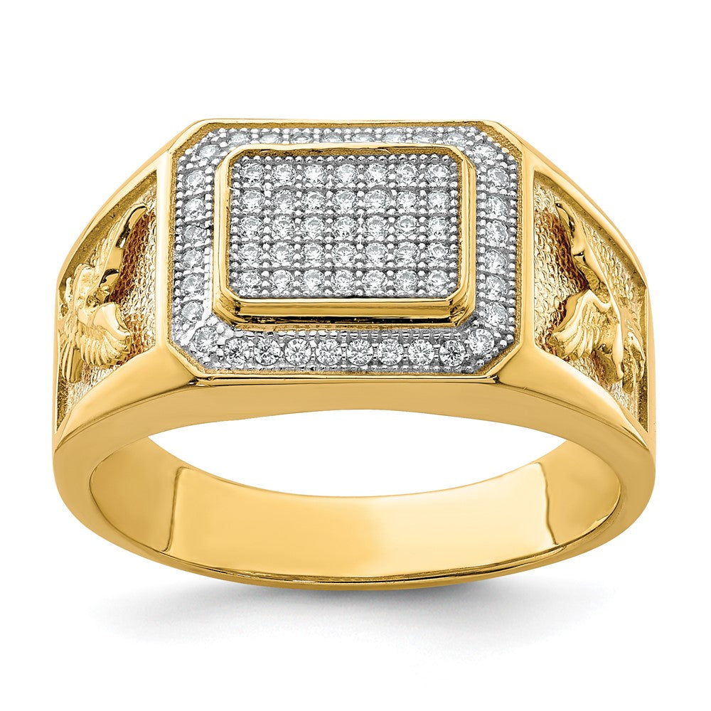 10K Gelbgold Herren Zirkonia Adler Ring (size 10.5 Nur)