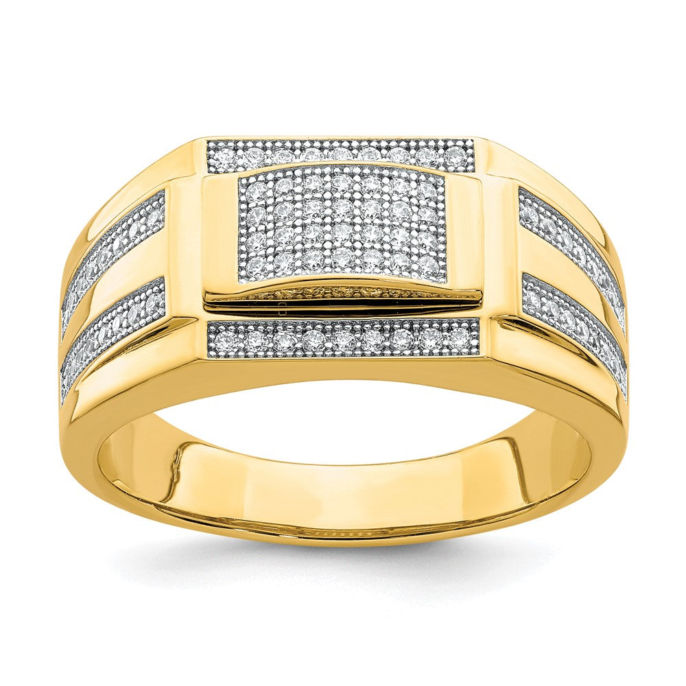 10K Gelbgold 10K Herren Zirkonia Siegel Ring