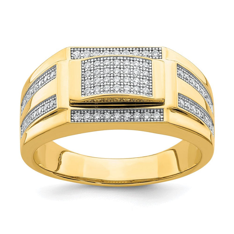 10K Gelbgold 10K Herren Zirkonia Siegel Ring