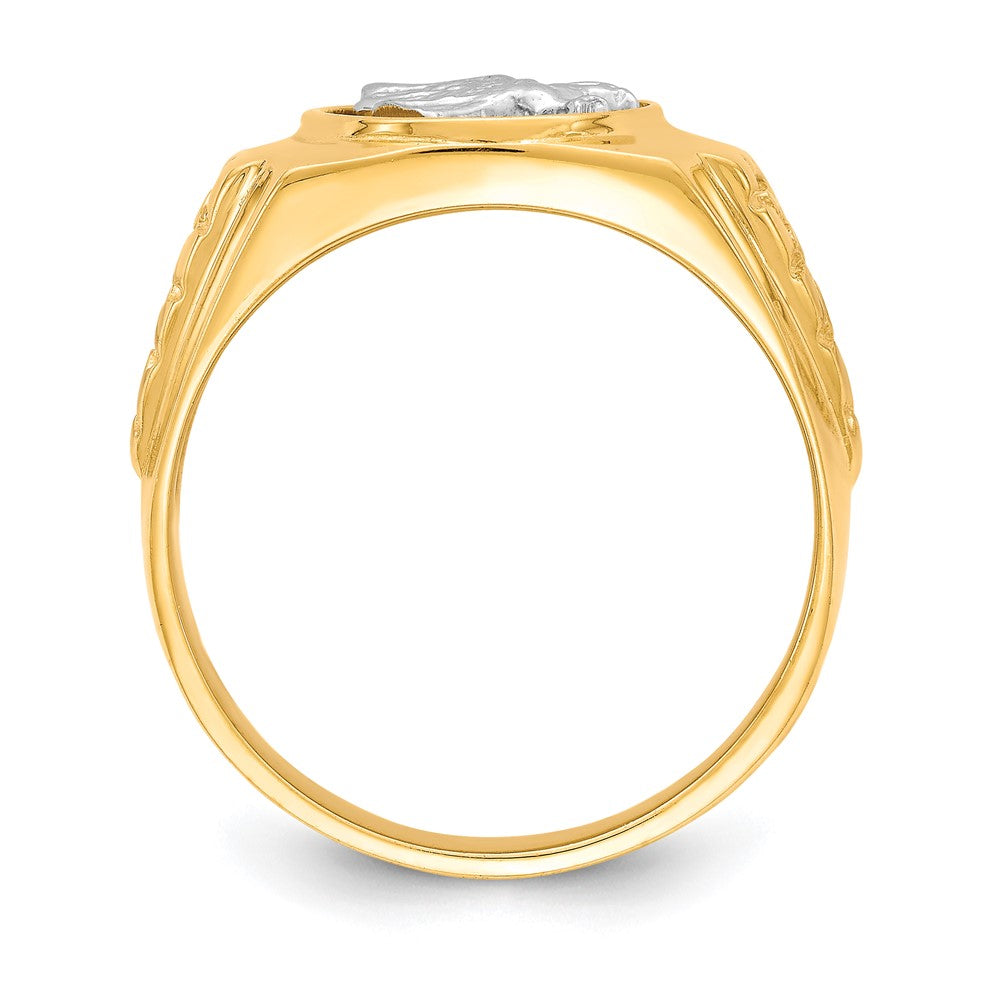 10K Bicolor-Gold Adler-Ring für Herren