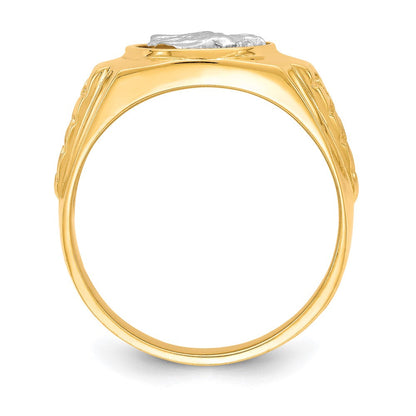 10K Bicolor-Gold Adler-Ring für Herren