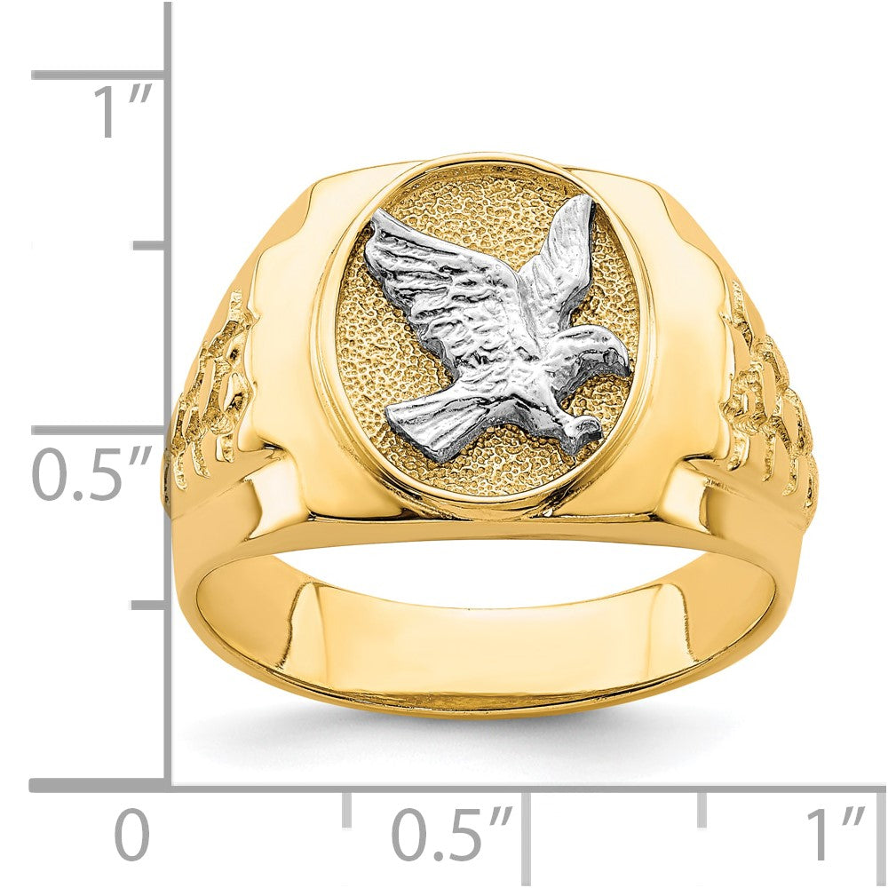 10K Bicolor-Gold Adler-Ring für Herren