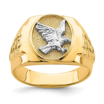 10K Bicolor-Gold Adler-Ring für Herren