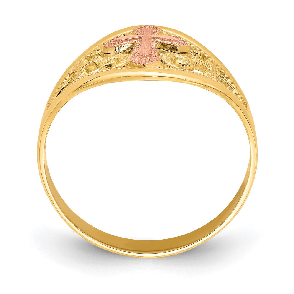 10K Bicolor Gold Kreuzring