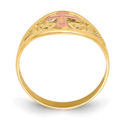 10K Bicolor Gold Kreuzring