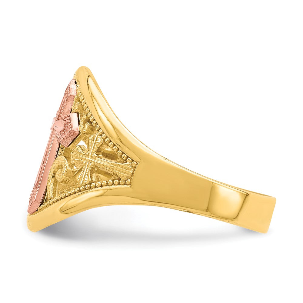 10K Bicolor Gold Kreuzring