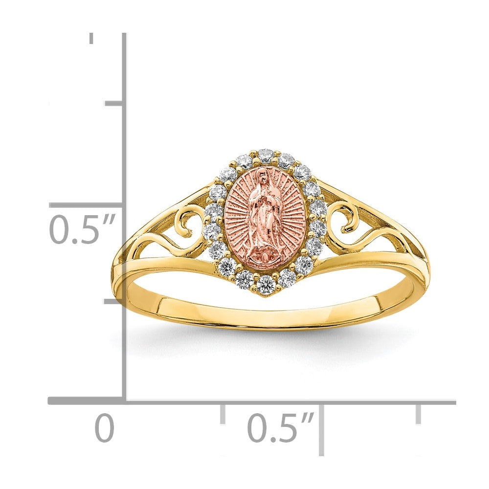 10K Bicolor 10K Bicolor Zirkonia Guadalupe Ring