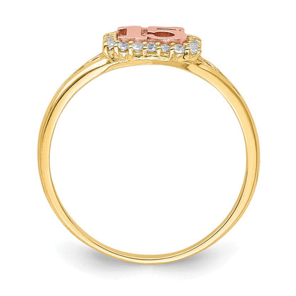 10K Bicolor 10K Bicolor Zirkonia 15 Ring