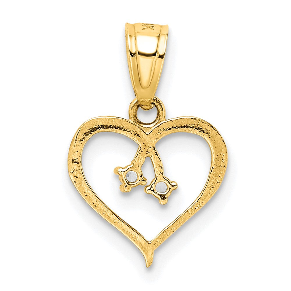 10K Gelbgold 10K Zirkonia Herz Anhänger