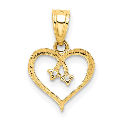 10K Gelbgold 10K Zirkonia Herz Anhänger
