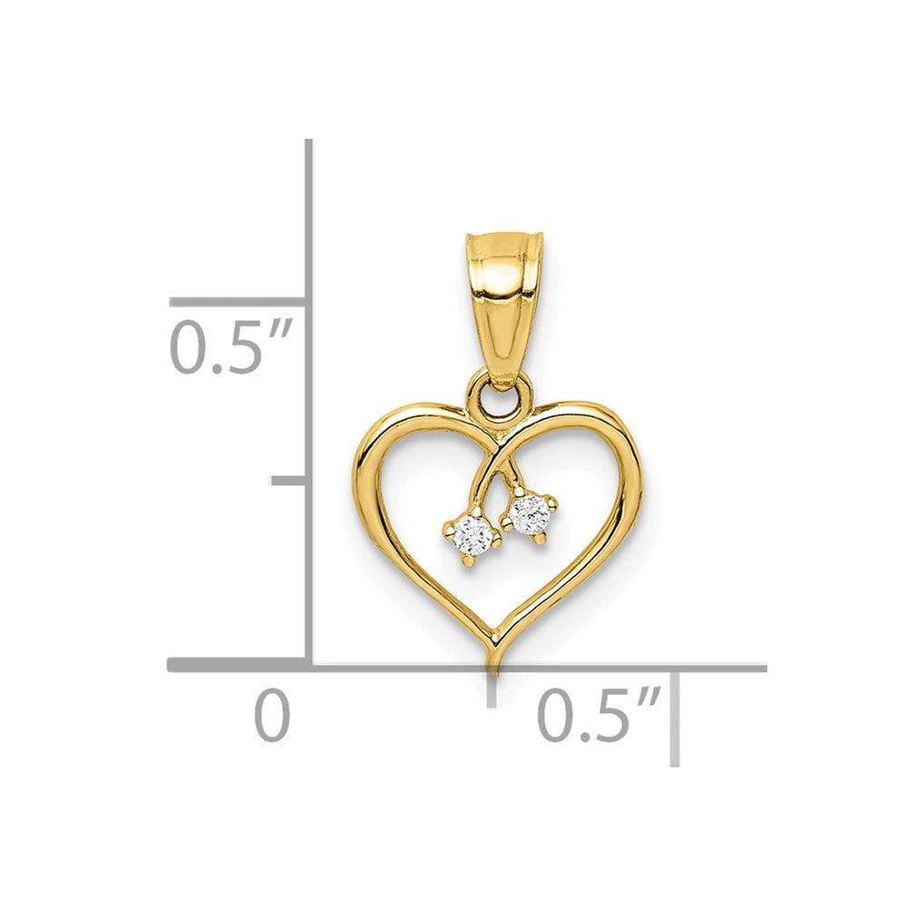 10K Gelbgold 10K Zirkonia Herz Anhänger