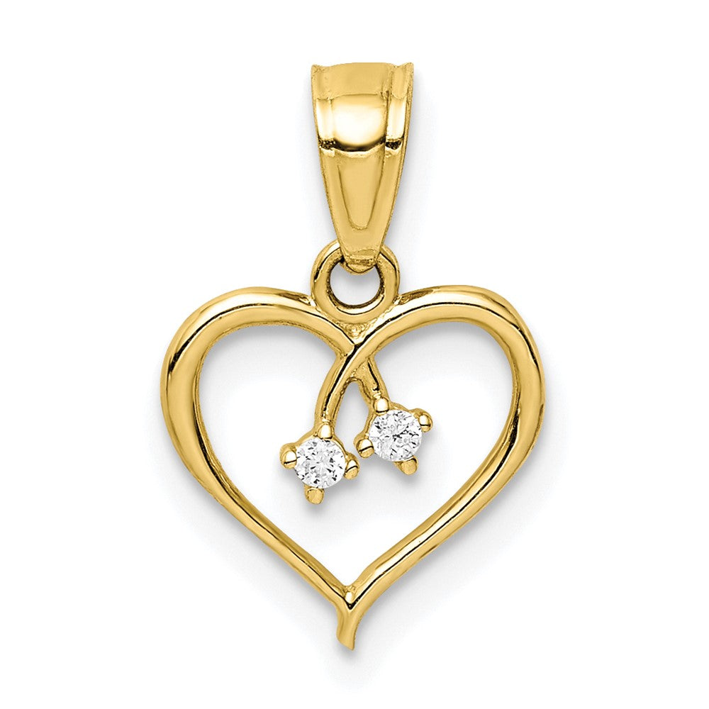 10K Gelbgold 10K Zirkonia Herz Anhänger