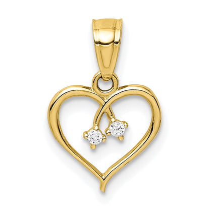 10K Gelbgold 10K Zirkonia Herz Anhänger