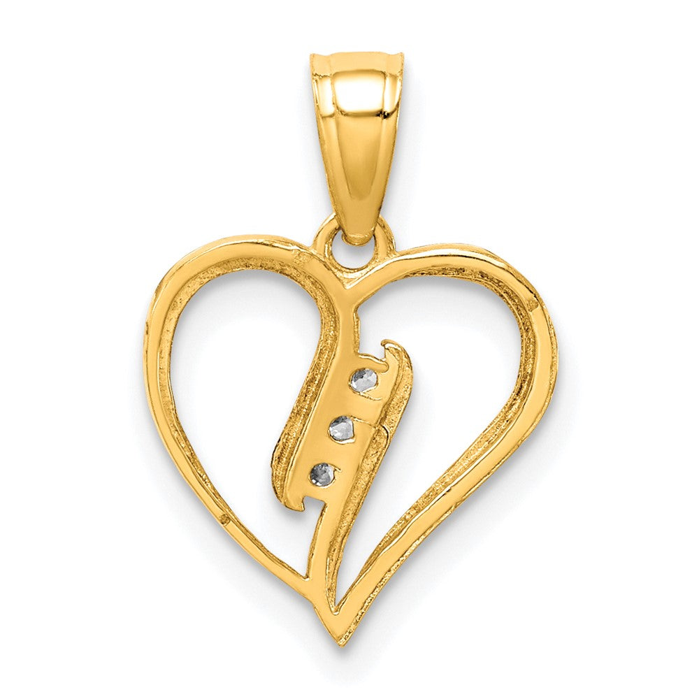 10K Gelbgold 10K Zirkonia Herz Anhänger