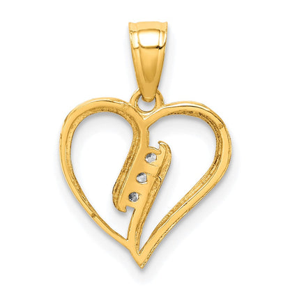 10K Gelbgold 10K Zirkonia Herz Anhänger