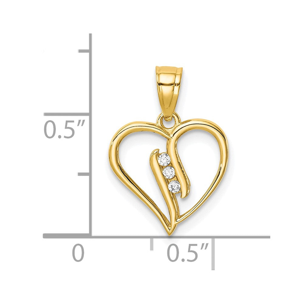 10K Gelbgold 10K Zirkonia Herz Anhänger