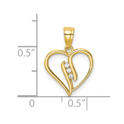 10K Gelbgold 10K Zirkonia Herz Anhänger