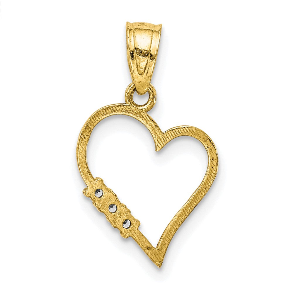 10K Gelbgold Zirkonia Herz Anhänger