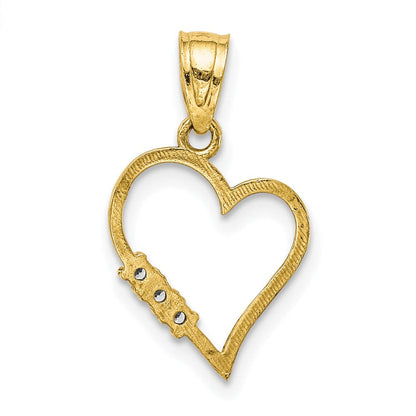 10K Gelbgold Zirkonia Herz Anhänger