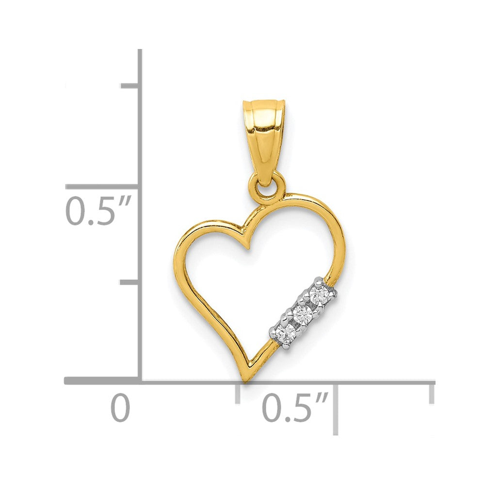 10K Gelbgold Zirkonia Herz Anhänger