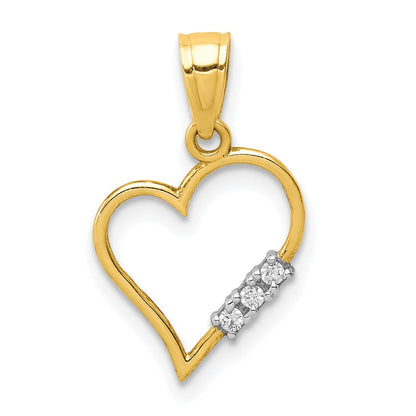 10K Gelbgold Zirkonia Herz Anhänger
