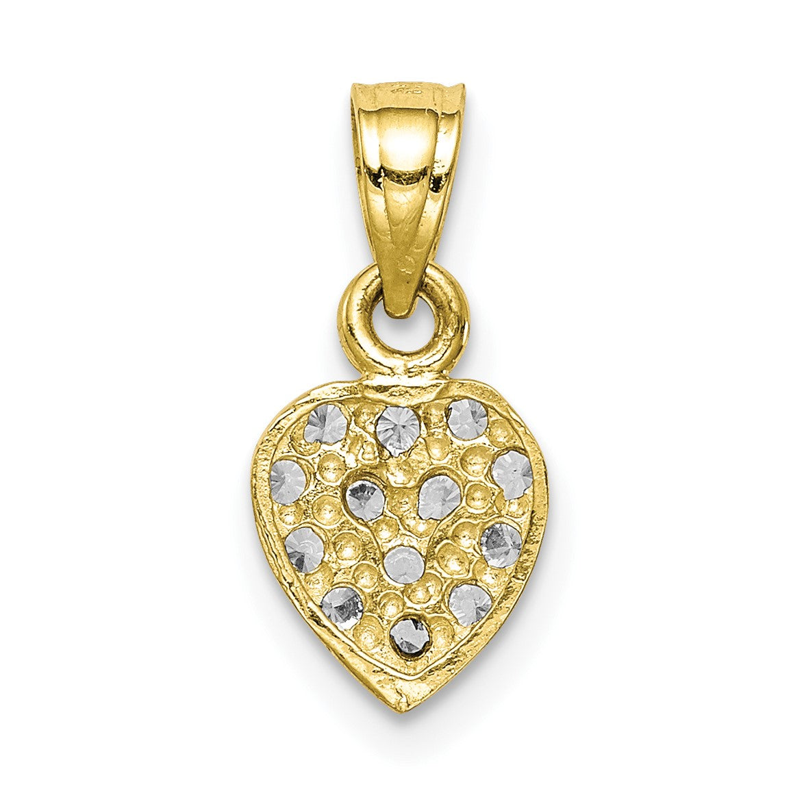 10K Gelbgold 10K Zirkonia Cluster Herz Charm