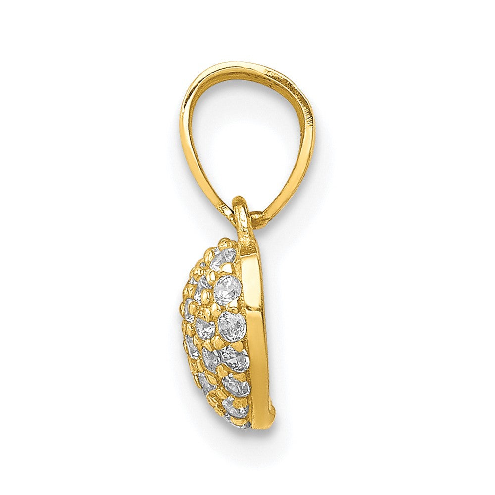 10K Gelbgold 10K Zirkonia Mikro Pavé Herz Anhänger