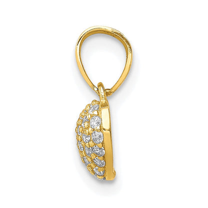 10K Gelbgold 10K Zirkonia Mikro Pavé Herz Anhänger