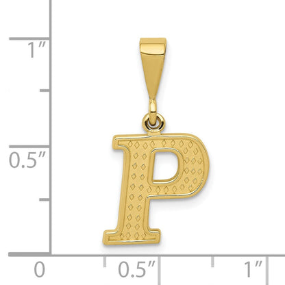 10K Gelbgold 10ky Initiale P Anhänger