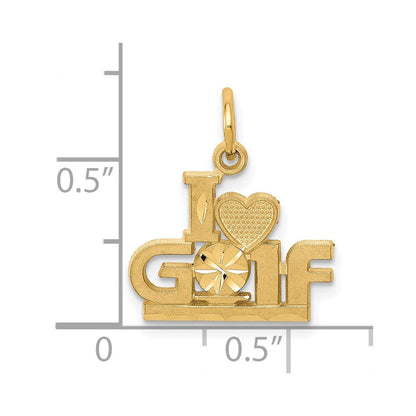 10K Gelbgold I Herz Golf Charm