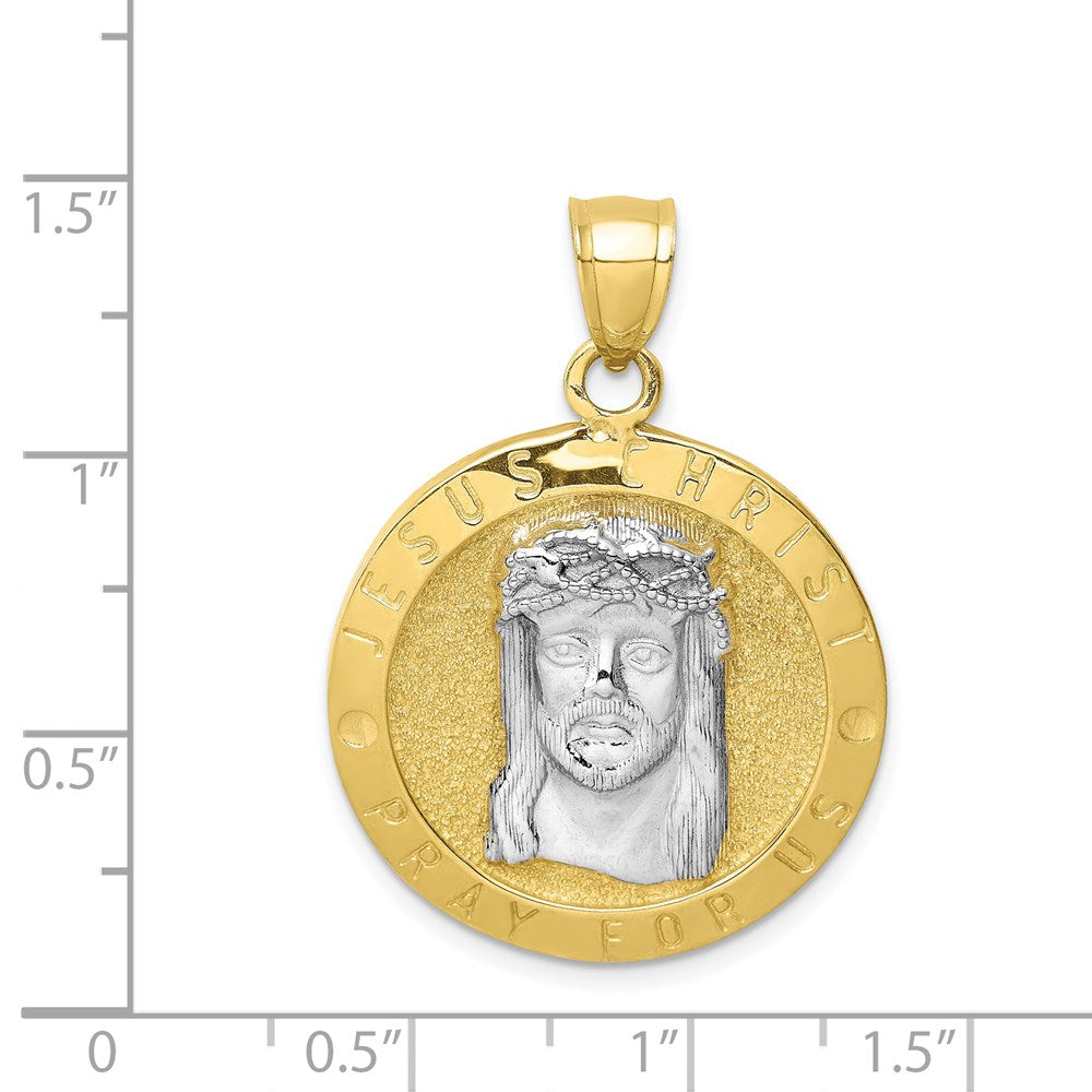 10K Gelbgold mit Rhodium Wendbar Jesus/abendmahl Medaille