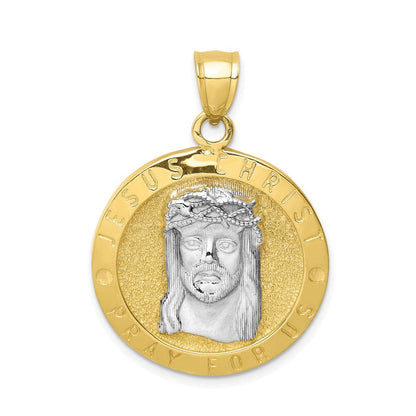 10K Gelbgold mit Rhodium Wendbar Jesus/abendmahl Medaille
