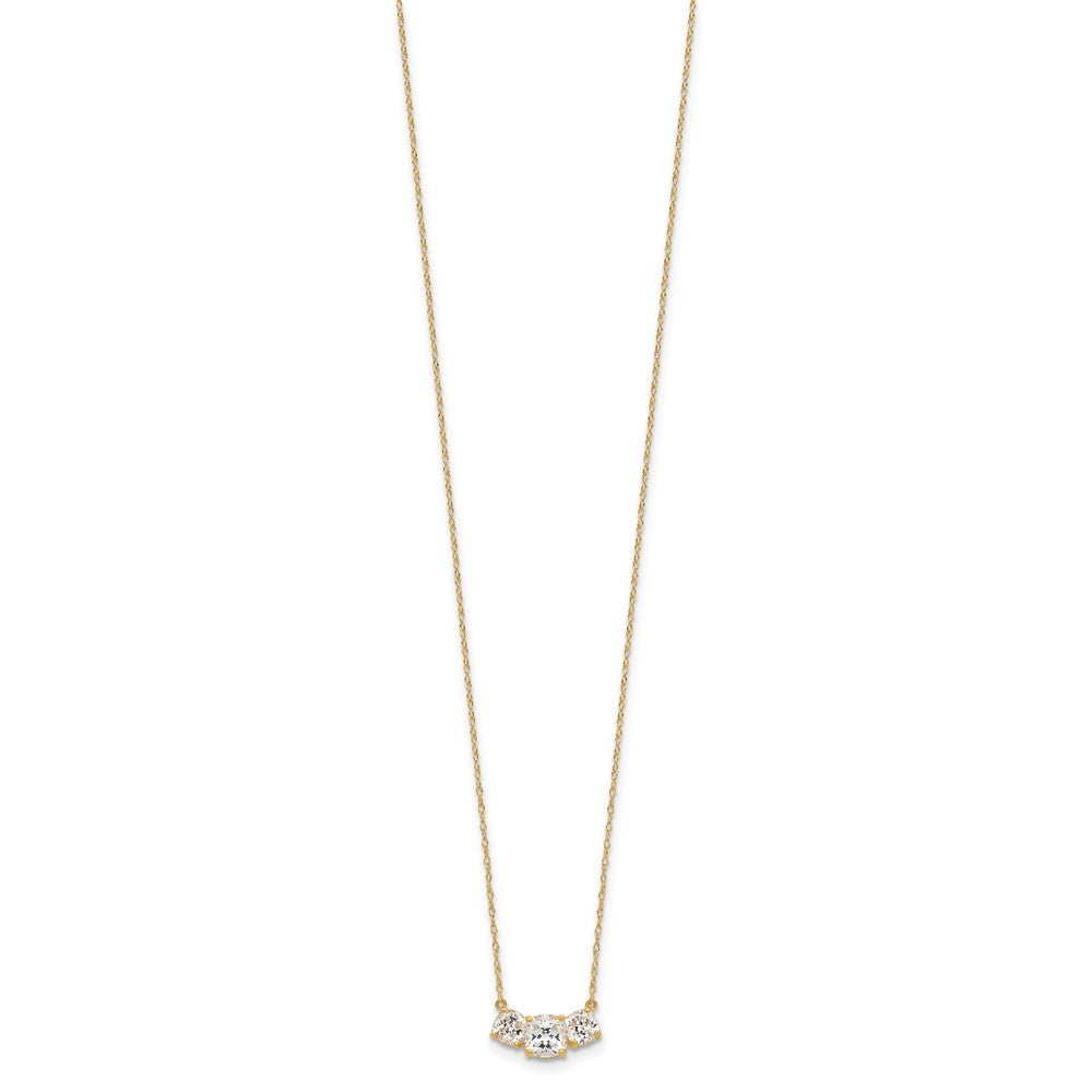 10K Gelbgold 10K Poliert 3-stone Zirkonia Halskette