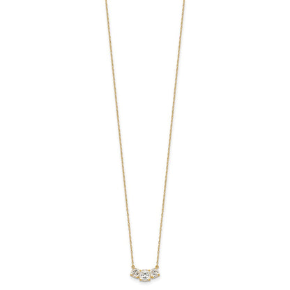 10K Gelbgold 10K Poliert 3-stone Zirkonia Halskette
