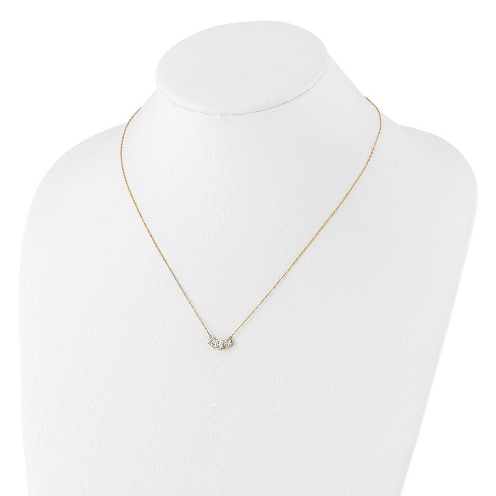 10K Gelbgold 10K Poliert 3-stone Zirkonia Halskette