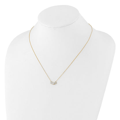 10K Gelbgold 10K Poliert 3-stone Zirkonia Halskette
