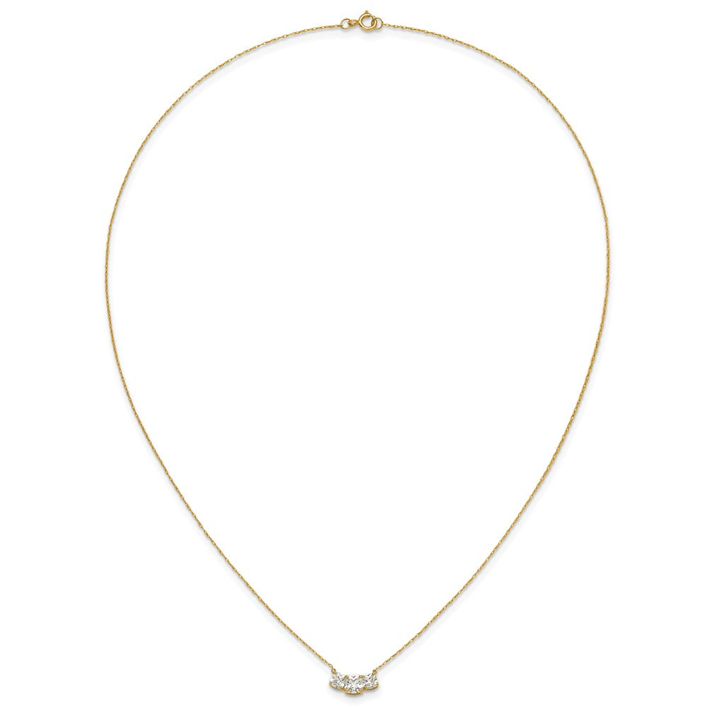 10K Gelbgold 10K Poliert 3-stone Zirkonia Halskette