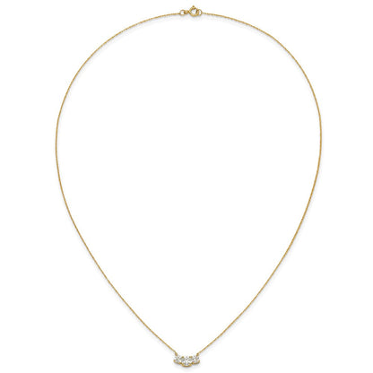 10K Gelbgold 10K Poliert 3-stone Zirkonia Halskette