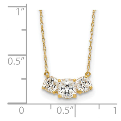 10K Gelbgold 10K Poliert 3-stone Zirkonia Halskette
