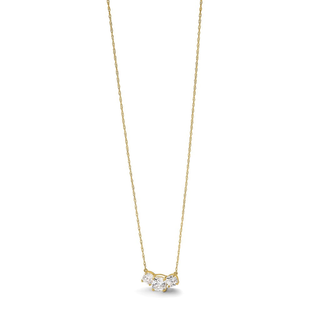 10K Gelbgold 10K Poliert 3-stone Zirkonia Halskette