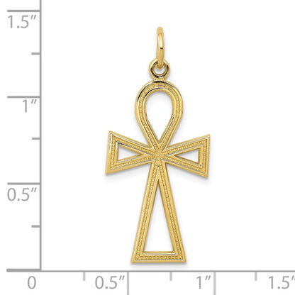 10K Gelbgold Ankh Kreuz Charm