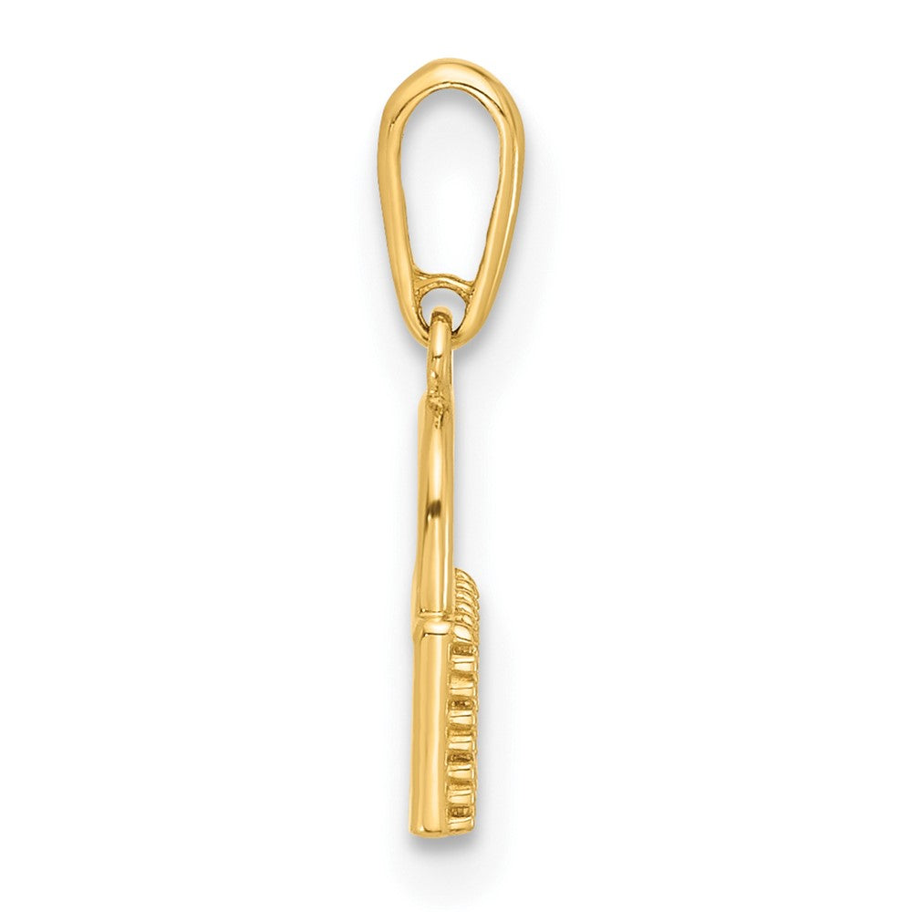 10K Gelbgold 10K Poliert Zirkonia Schloss Charm