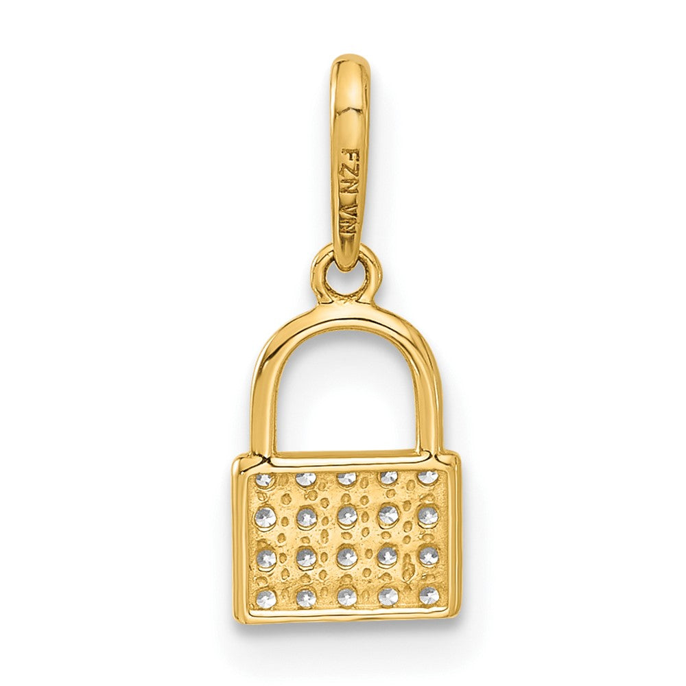10K Gelbgold 10K Poliert Zirkonia Schloss Charm