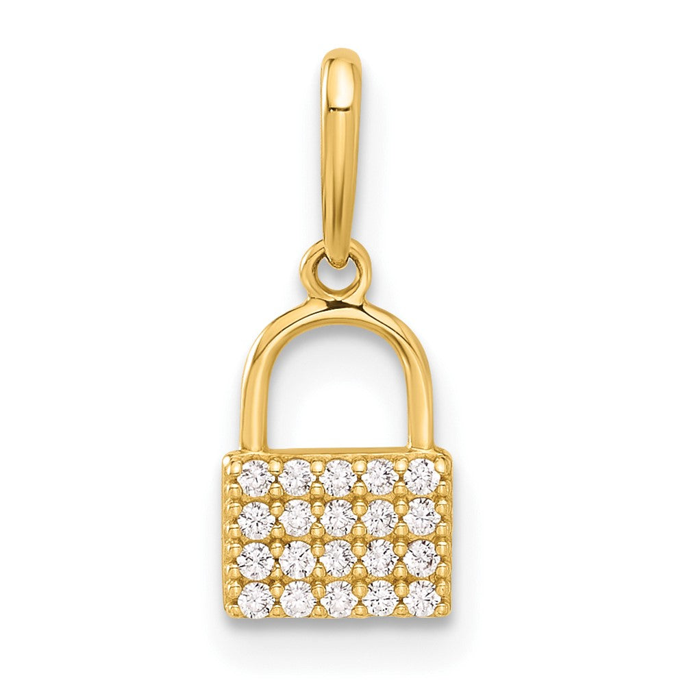 10K Gelbgold 10K Poliert Zirkonia Schloss Charm