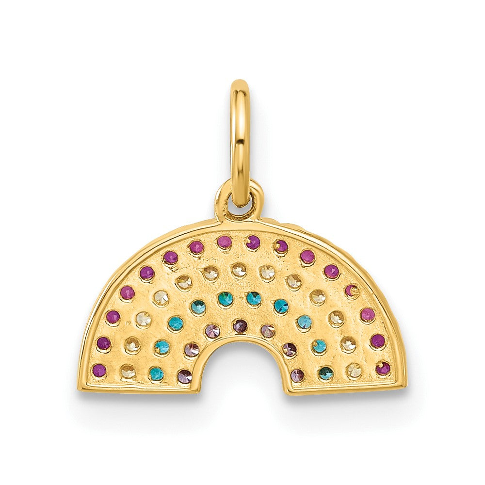 10K Gelbgold 10K Poliert Zirkonia Regenbogen Charm